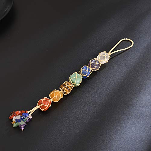 Anjiucc 7 Chakra Healing Crystals Good Luck Indoor Home Wall Decoration Car Hanging Ornament Feng Shui Ornament Car Window Decoration Christmas Trees Ornament - Image 3