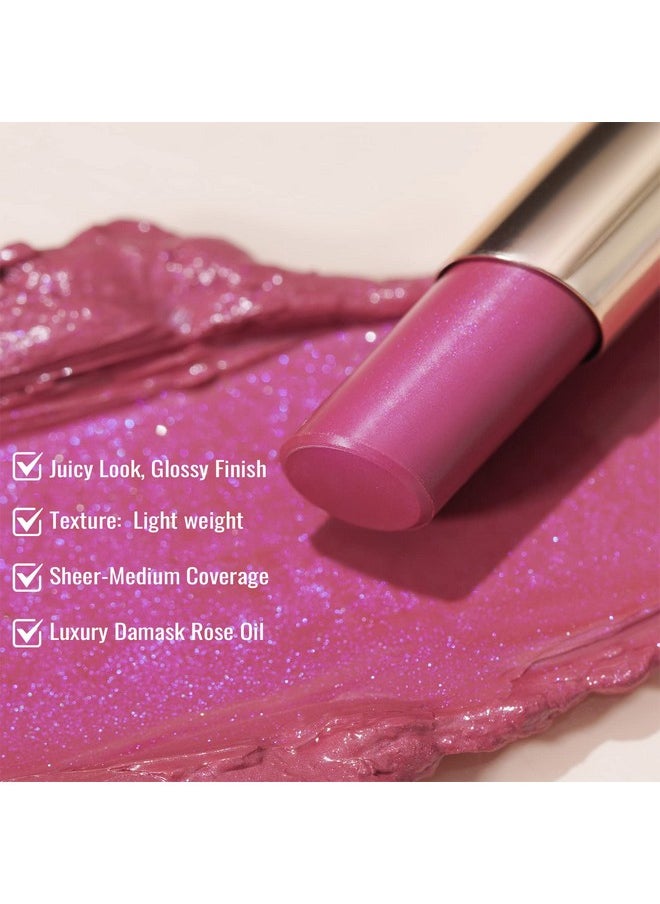 Oulac Moisture Mauve Pink Lip Gloss - 2 In 1 Shimmer Lipstick & Lip Balm, Long Lasting Hydrating, Juicy & Glossy Finish, Smooth For Dry, Cracked And Chapped Lips, Vegan 2.2G/0.07Oz (S04)  - Image 5