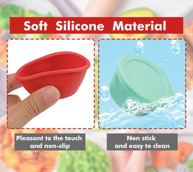 KOLUTI Nonstick Silicone 1.6oz Salad Dressing Container To Go  4 Pcs Small Condiment Cup with Lid  Sauce Storage Box for Lunch Bento  Leak-proof  BPA Free  Dishwasher & Microwave & Oven Safe - Image 5