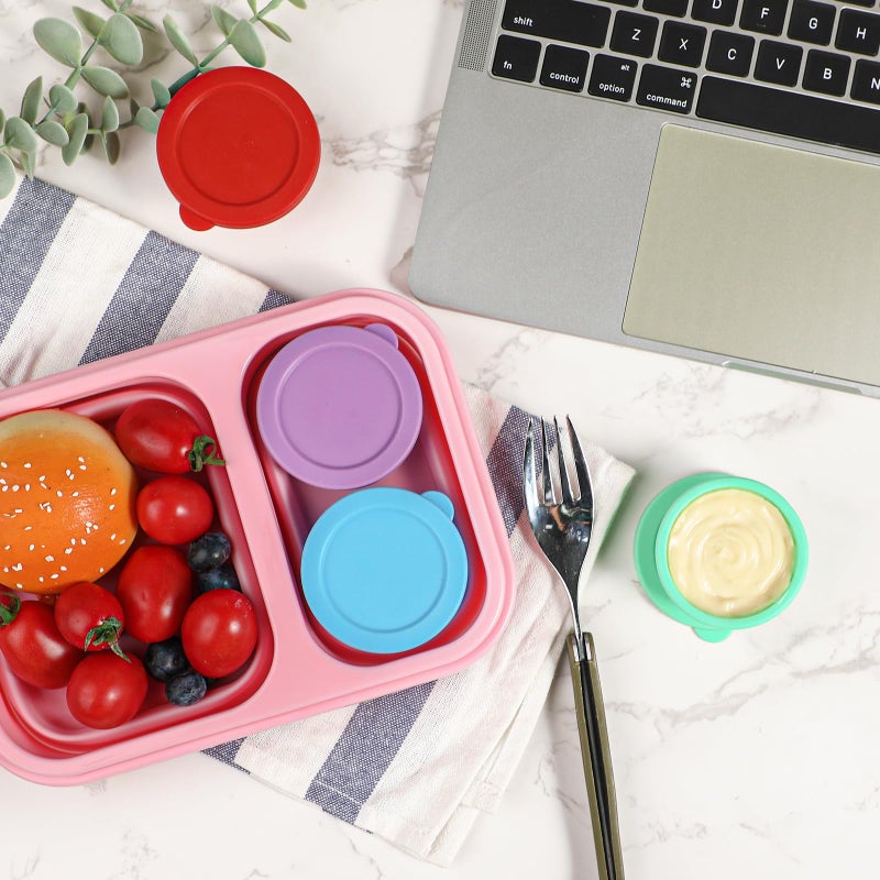 KOLUTI Nonstick Silicone 1.6oz Salad Dressing Container To Go  4 Pcs Small Condiment Cup with Lid  Sauce Storage Box for Lunch Bento  Leak-proof  BPA Free  Dishwasher & Microwave & Oven Safe - Image 2