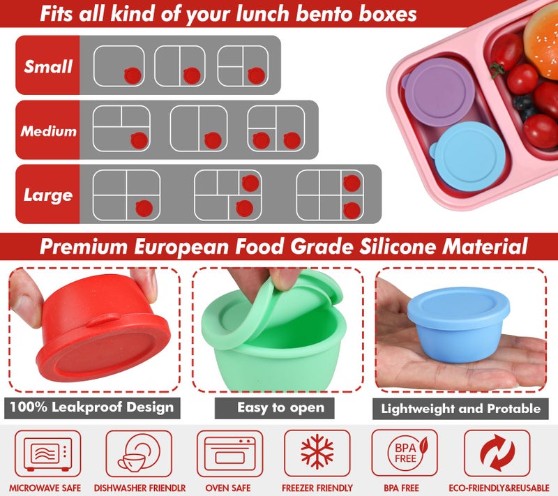 KOLUTI Nonstick Silicone 1.6oz Salad Dressing Container To Go  4 Pcs Small Condiment Cup with Lid  Sauce Storage Box for Lunch Bento  Leak-proof  BPA Free  Dishwasher & Microwave & Oven Safe - Image 4