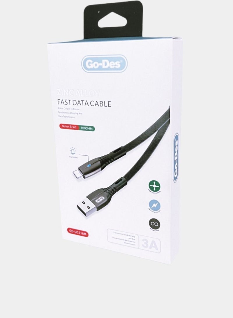 GO-DES GO DES Micro USB Canvas Cable 1 Meter - Image 1
