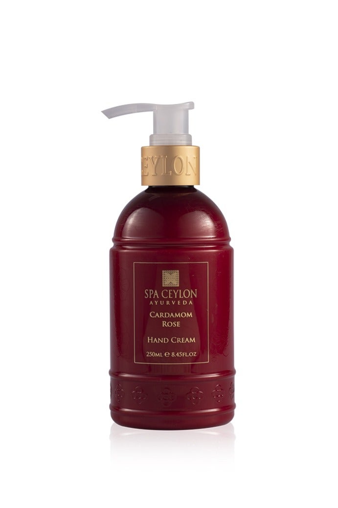 SPA CEYLON Cardamom Rose Hand Cream | Nourishing Hand Moisturizer with Mango Butter | Kokum Butter & Rice Bran | Uplifting Natural Hand Care for All Skin Types | 250ml - Image 1