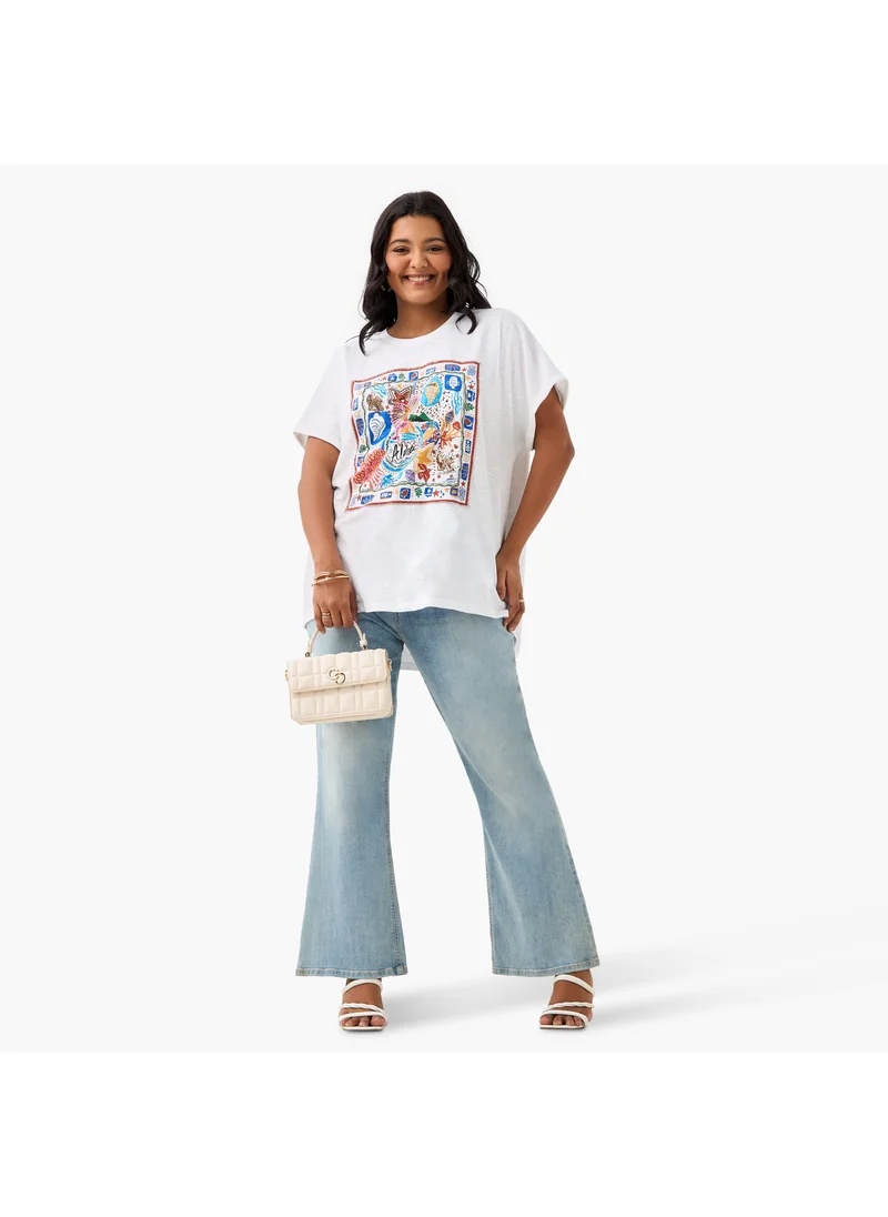 Ulla Popken Plus Size Ulla Popken Printed T-shirt