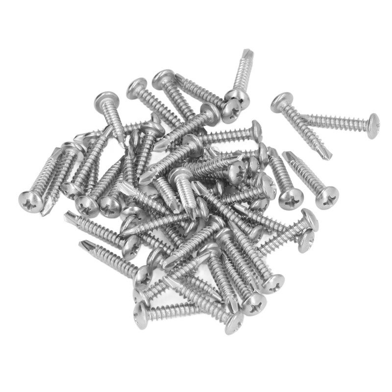 Self Drilling Screws 100Pcs 410 Stainless Steel Firmer Fixing - Reliable Work Metal Screws for Home Improvement Diy Workplace Electrical Marine Assembly - Image 1