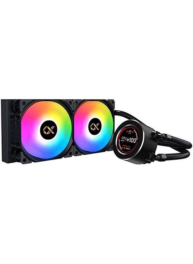 Xigmatek Frozr-O II 240 AIO Liquid Cooler, 2.4" Digital LCD Pump Head, 2500 Pump RPM, Ceramic Bearing, 1800 Fan RPM, 82.2CFM Airflow, 25.3dBA Fan Noise Black - Image 1