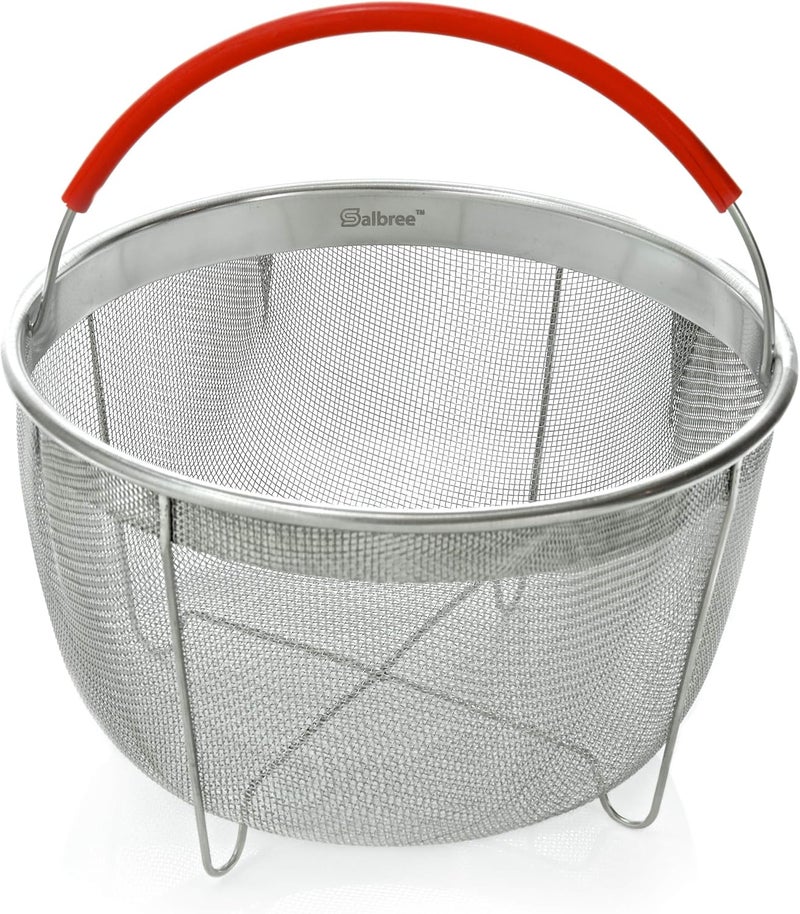 Salbree Original Steamer Basket for 6 qt quart Instant Pot Accessories, Stainless Steel Strainer and Insert fits IP Insta Pots, Instapot, Other Pressure Cookers, with Silicone Handle [3qt 8qt avail] - Image 1