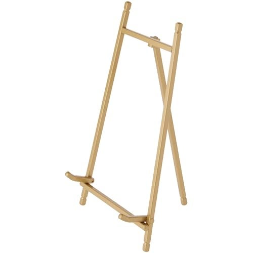 Bard's Satin Gold-toned Metal Easel, 9" H x 5.25" W x 6" D, Pack of 2 - Image 1