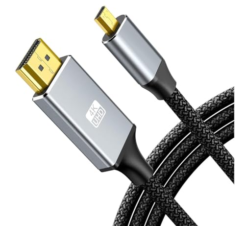 CamKoo 4K Micro HDMI to HDMI Cable Adapter 3.3FT, Exclusive Aluminum Alloy Shell/Nylon Braid/Gold-Plated (Male to Male) 4K/60HZ/3D Compatible with Hero, Sport Camera - Image 3