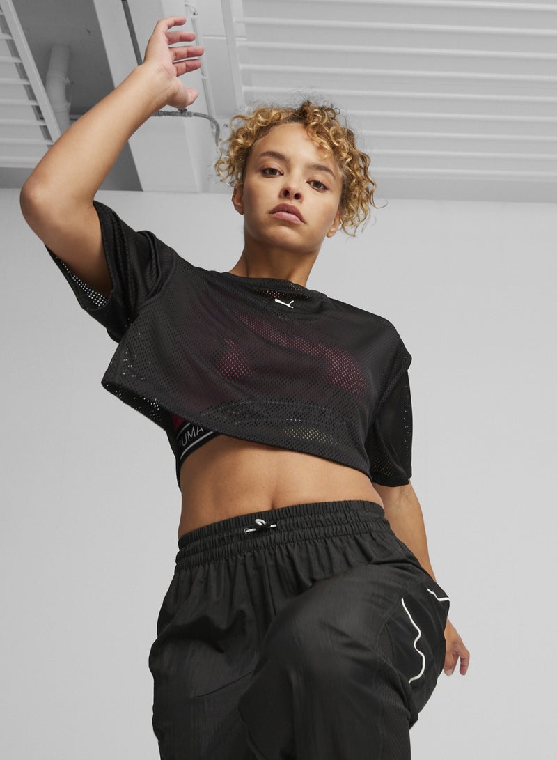 PUMA FIT Womens Black Crop T-shirt - Image 1