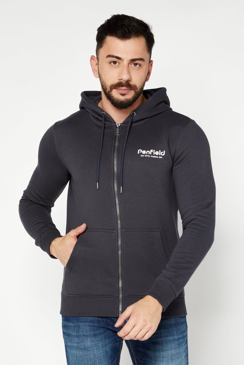Penfield Men Hooded Brand Logo Sweatshirt, Grey - Image 1