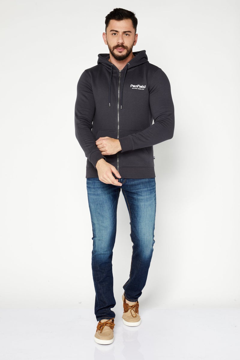 Penfield Men Hooded Brand Logo Sweatshirt, Grey - Image 3