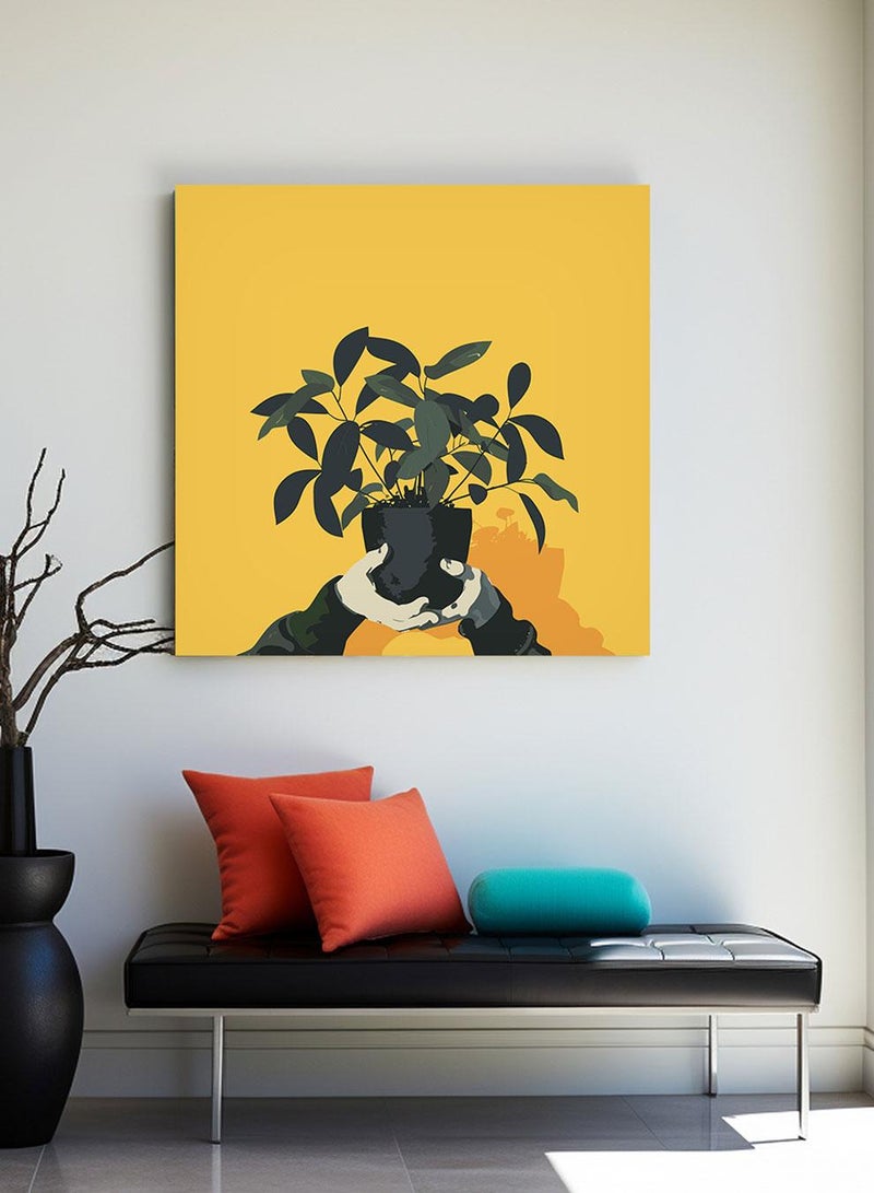 لوحة كانفاس على إطار خشبي بتصميم نمط فني منحنيات - Image 1