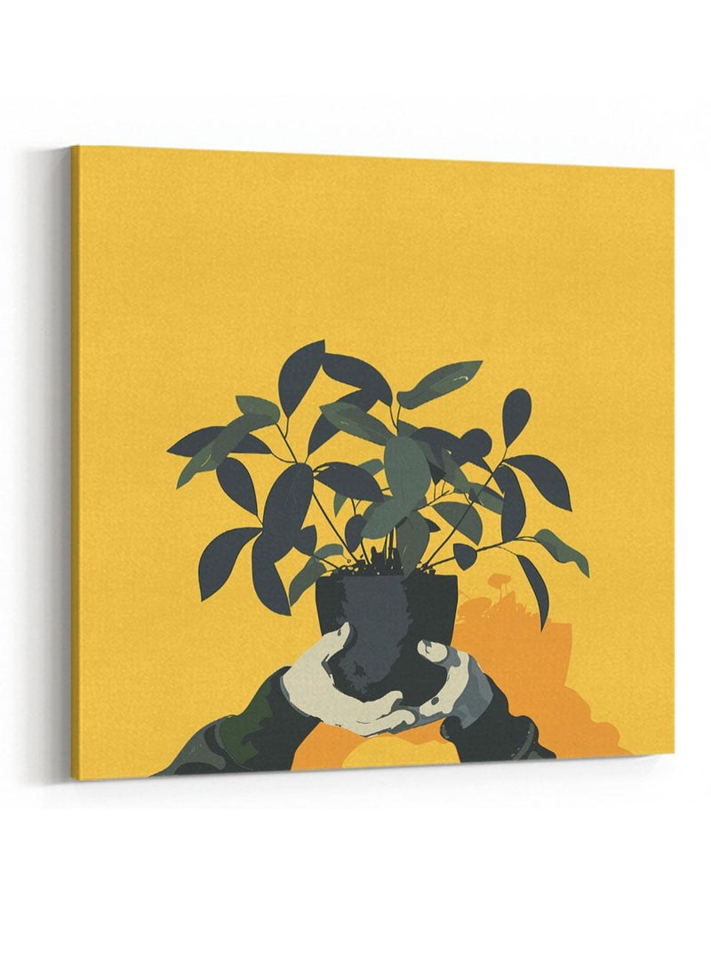 لوحة كانفاس على إطار خشبي بتصميم نمط فني منحنيات - Image 4