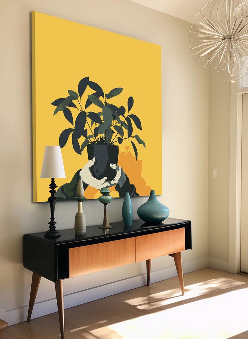 لوحة كانفاس على إطار خشبي بتصميم نمط فني منحنيات - Image 3