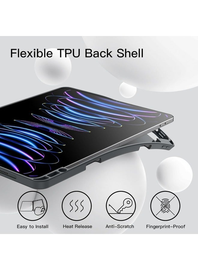 ELTRAZONE "2024 iPad Pro 13-Inch Smart Case with Pencil Holder – Grey, Supports Touch ID & Auto Wake/Sleep" - Image 4