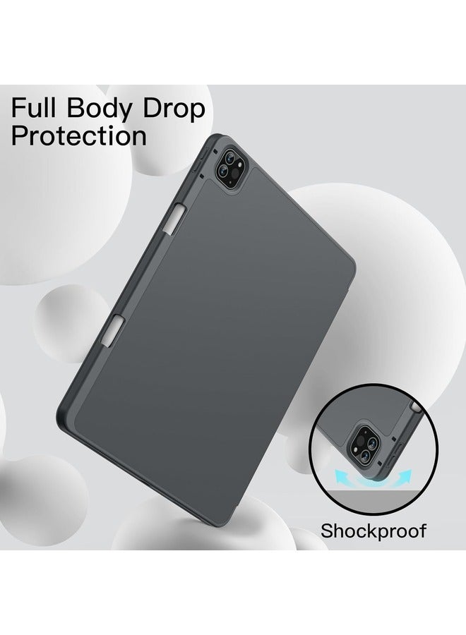 ELTRAZONE "2024 iPad Pro 13-Inch Smart Case with Pencil Holder – Grey, Supports Touch ID & Auto Wake/Sleep" - Image 5