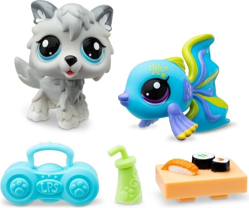 Lps Minis Dog and Tropical Fish 2 Piece Figure Set
