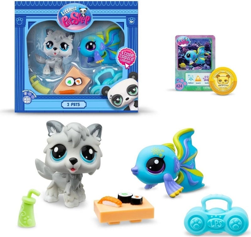 Lps Minis Dog and Tropical Fish 2 Piece Figure Set