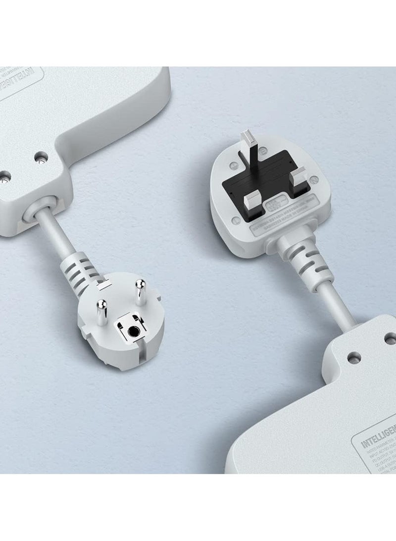 متوافق مع LDNIO SC2413 شريط الطاقة العالمي، محول تمديد منفذ USB، شاحن حائط، مقبس حماية من زيادة التيار مع 4 منافذ USB - أبيض  - Image 4