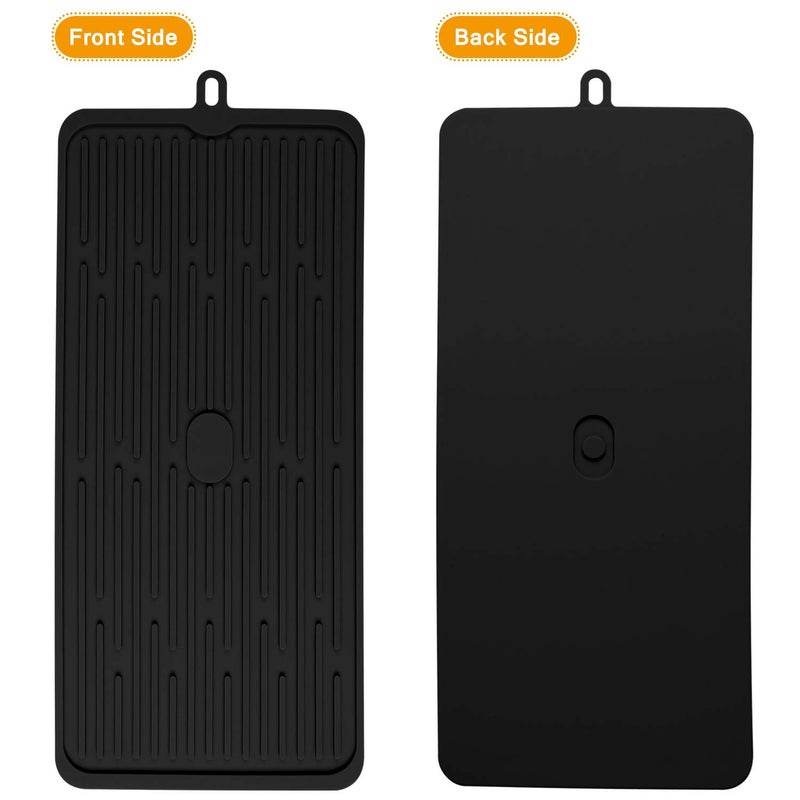 Wonlex Silicone Dish Drying Mat 18â€x8â€, Heat Resistant Trivets for Kitchen Counter, Draining Mat, Sink Mat, Hot Pads for Multiple Usage (Black) - Image 5