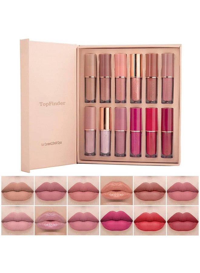 TopFinderÂ® Multicolor Matte Liquid Lipstick Set, 12 Colours, Liquid Matte Lip Gloss for Women (3ML) - Image 1
