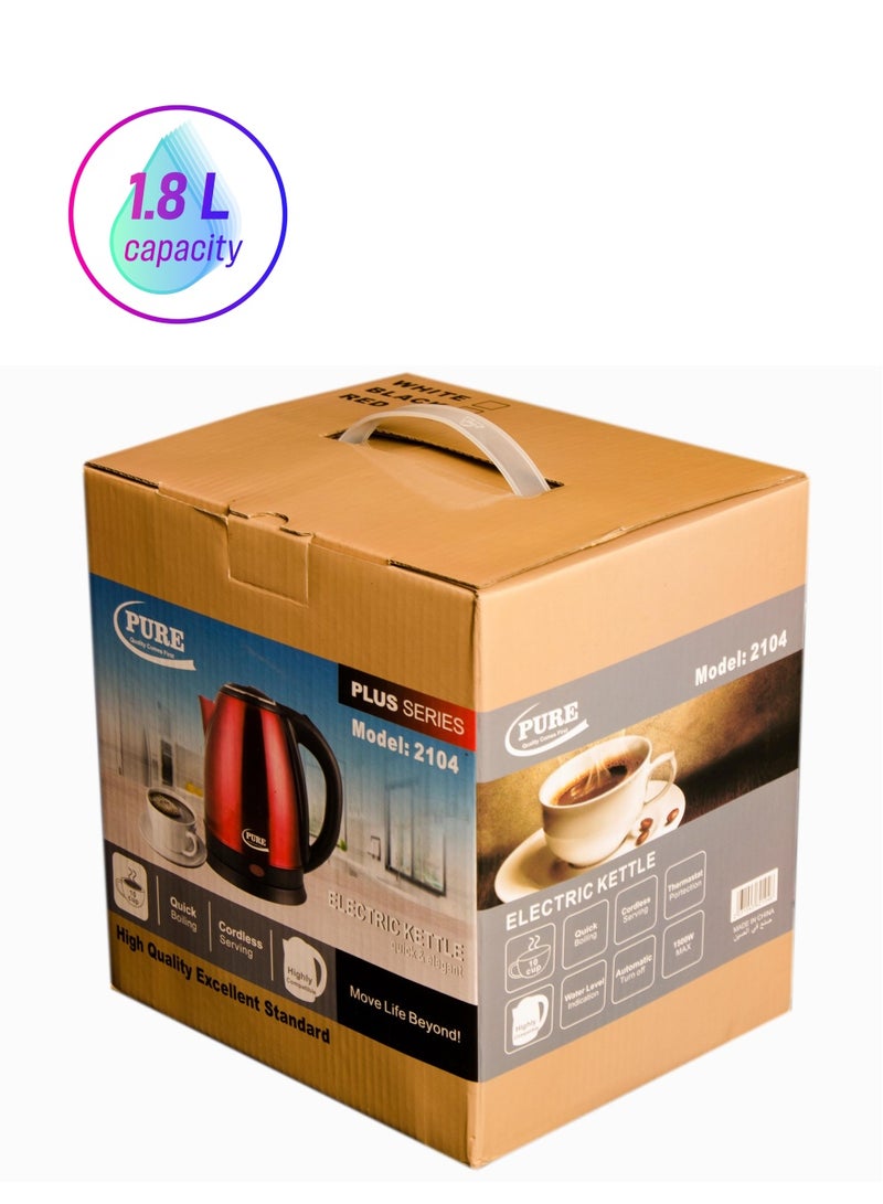 PURE Stainless Electric Kettle 1.8L 1500W with cordless serving - Image 1