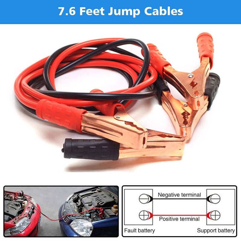 STDY Car Roadside Emergency Kit, Vehicle Truck Safety Road Side Assistance Kits Auto Accessory, with Jumper Cables, First Aid Kit, Tow Rope, Reflective Triangle, Tire Pressure Gauge, etc - Image 3