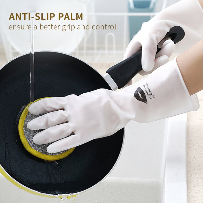 1 Pair Household Gloves Dishwashing Heat Rubber Gloves Anti-slip for Kitchen Household Pet Cleaning - Image 5