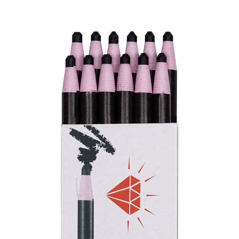 Diamond PeelOff China MarkersGrease Pencils for Glass Cellophane Vinyl Metal Etc 12 Pencils Black