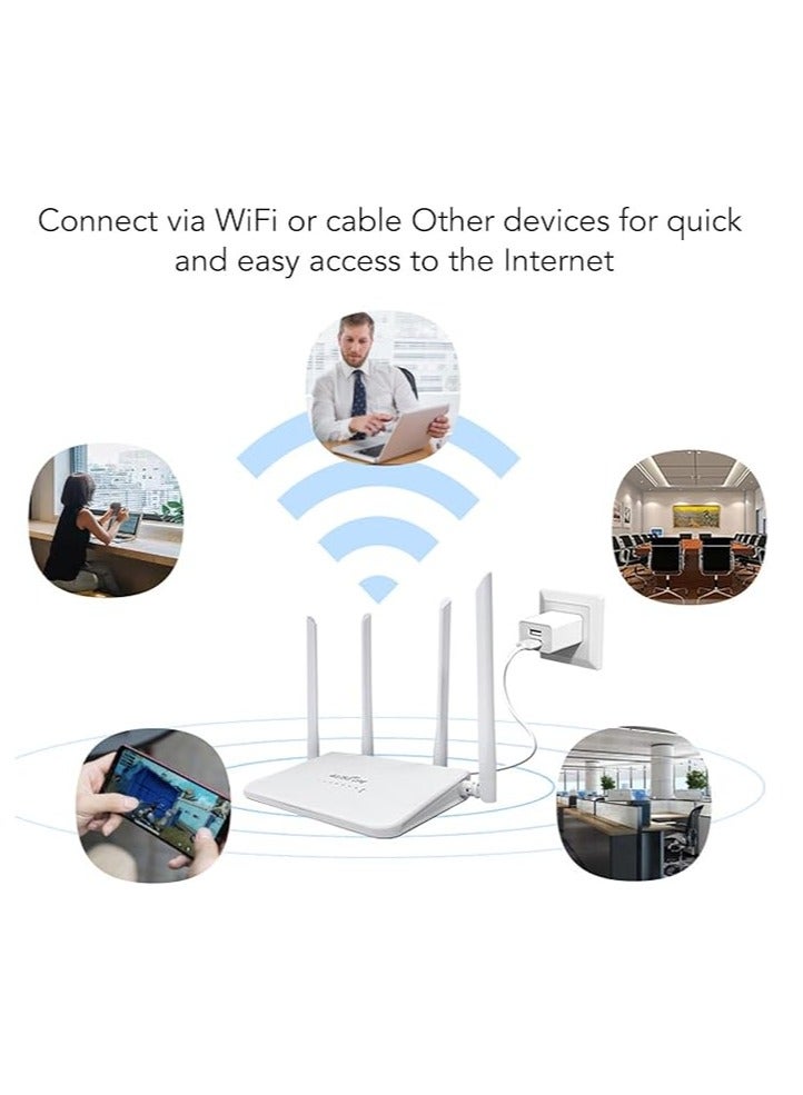 general CPE R103-E 5M 4G LTE WiFi Router, WiFi Hotspot Router with 4 Antennas, 300Mbps Unlocked LTE Modem Router with SIM Card Slot for Asia (EU Version - UK Power Supply) - Image 3