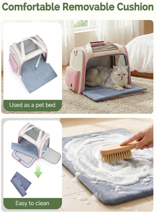 Homespon Soft-Sided Cat Carrier Dog Carrier, 34.5L Airline Approved Pet Carrier, Collapsible Travel Bag with Removable Bed for Small Dogs & Cats (Pink) - Image 3