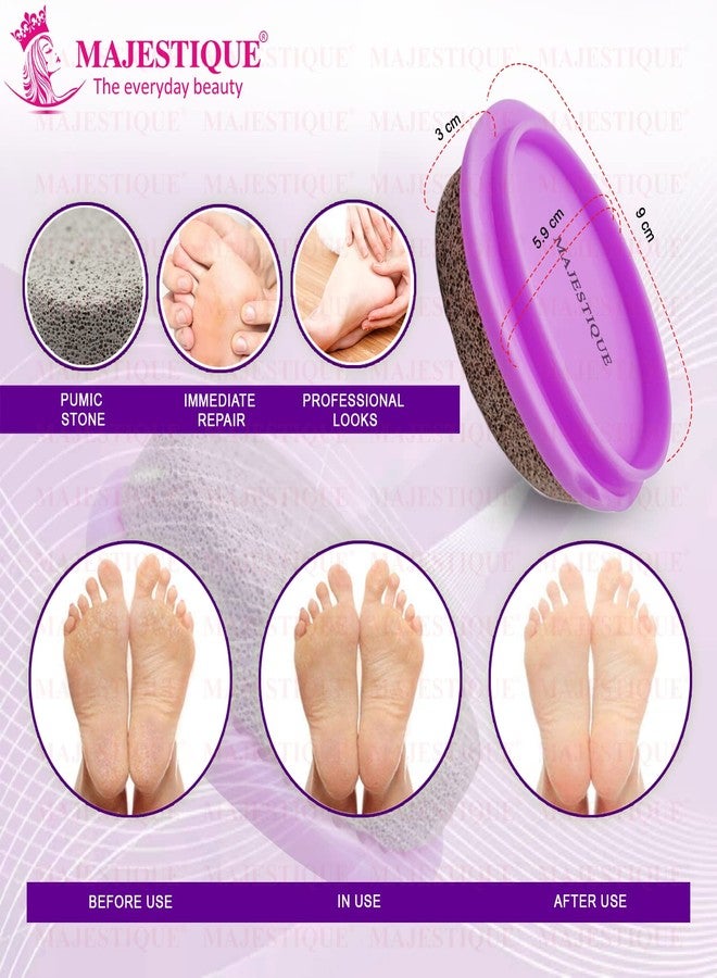 Majestique 2PCS Pumice Stone With Grip Pedicure Tools Hard Skin Callus Remover for Remove Dead Skin. Heels. Elbows. Hands (Multicolor) - Image 2