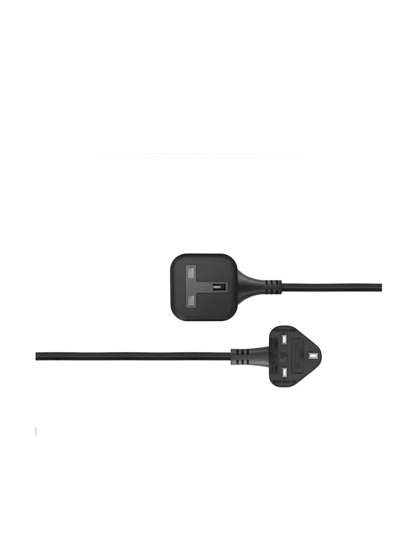 DKURVE 1 Way Gang Extension Lead 13 AMP Single Socket Extension Lead, UK 3 Pin Fused Plug male to female Travel Use Extension Cord 3 Meter - Image 2