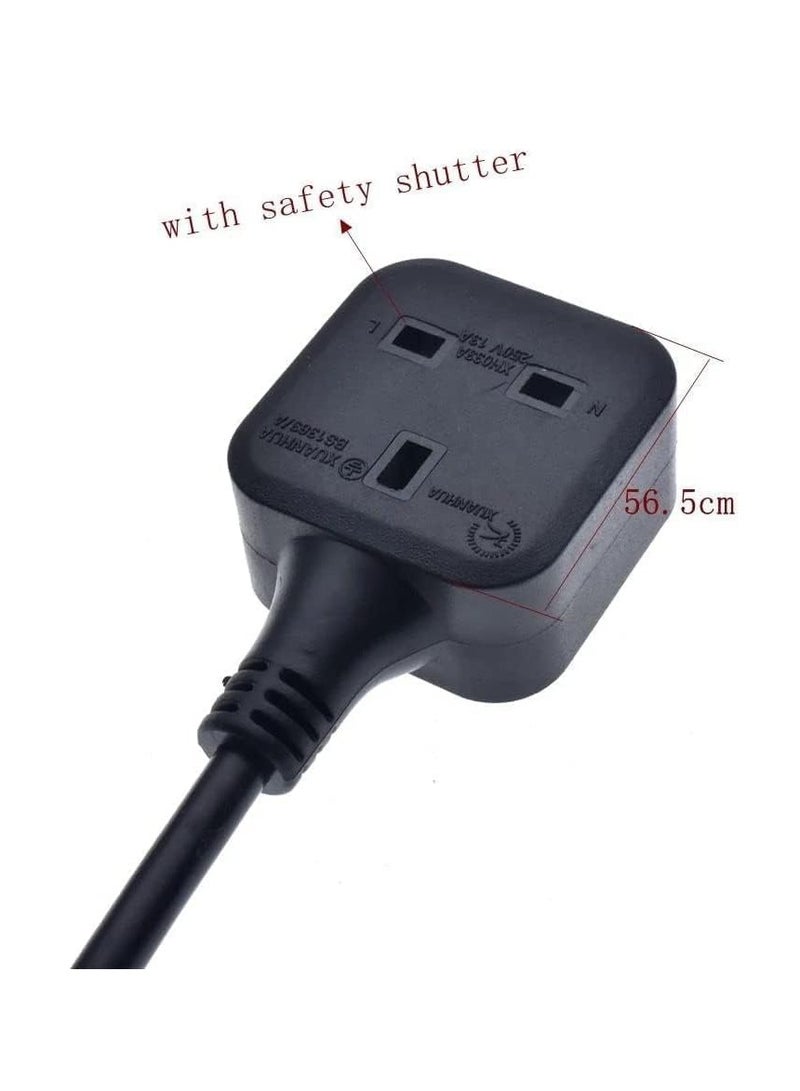 DKURVE 1 Way Gang Extension Lead 13 AMP Single Socket Extension Lead, UK 3 Pin Fused Plug male to female Travel Use Extension Cord 3 Meter - Image 4