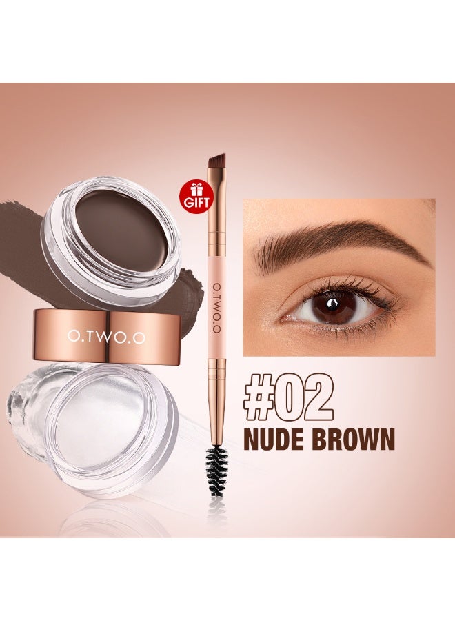 O.TWO.O Eyebrow Pomade Brow Gel Wax 2 IN 1 Waterproof Long Lasting Creamy Texture Eye Brow Tint Enhancers Cosmetics Makeup - Image 2