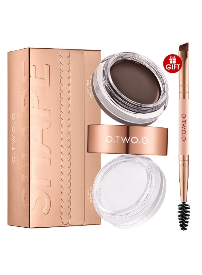 O.TWO.O Eyebrow Pomade Brow Gel Wax 2 IN 1 Waterproof Long Lasting Creamy Texture Eye Brow Tint Enhancers Cosmetics Makeup - Image 1