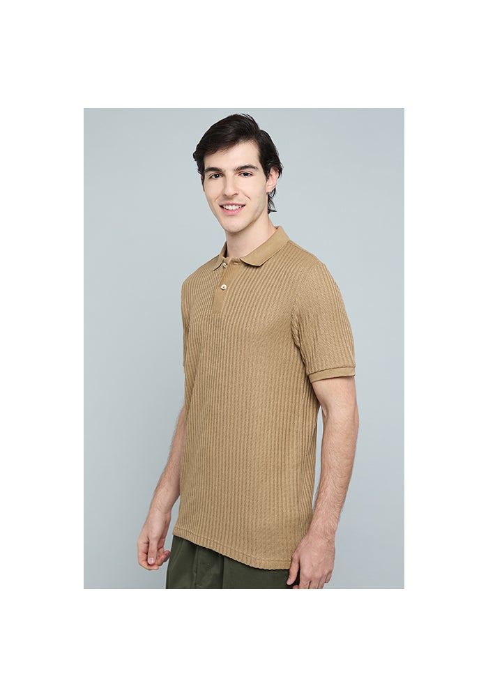 R&B Textured Polo T-Shirt with Short Sleeves - Image 3