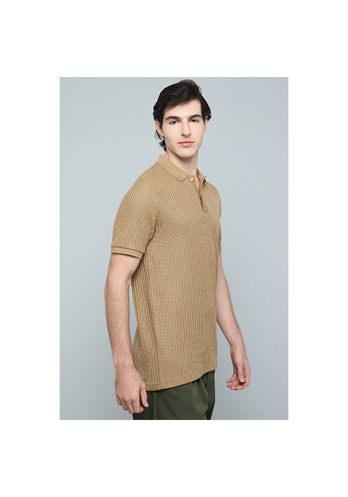 R&B Textured Polo T-Shirt with Short Sleeves - Image 4