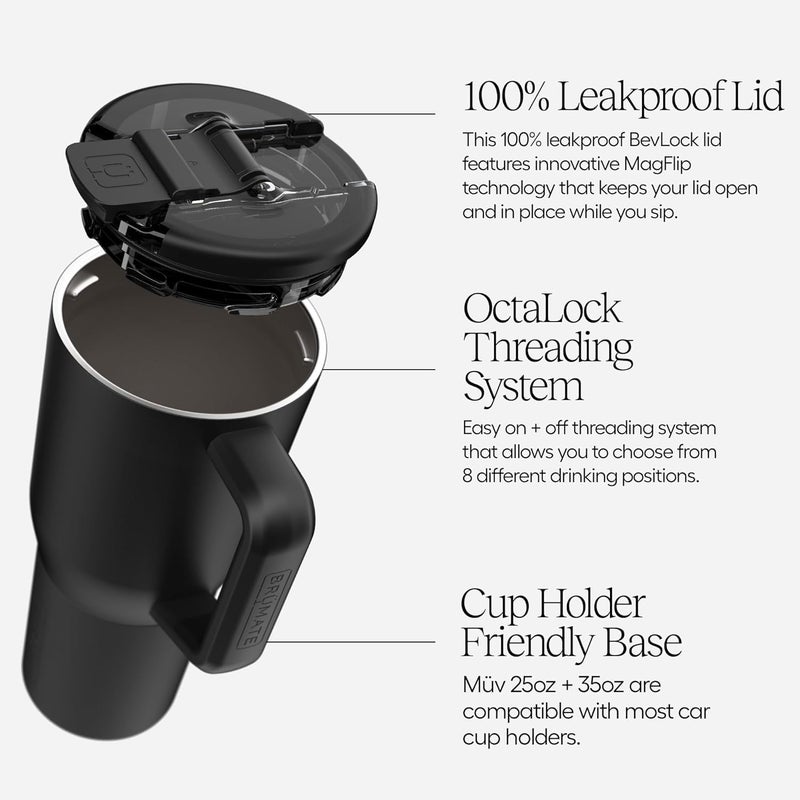 BrÃ¼Mate MÃ¼v - 35oz 100% Leak Proof Insulated Coffee Mug with Handle & Lid - Stainless Steel Coffee Travel Mug - Double Walled Coffee Cup (Java) - Image 3
