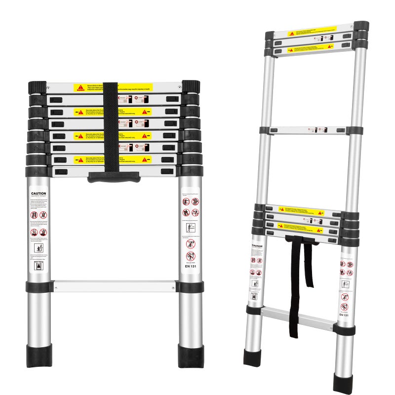 Telescoping Ladders 85Ft26M EN131 Standards Aluminum Extension Ladder Extension for RV Attics Families Outdoor Work with a Maximum Bearing Capacity of 330lbs