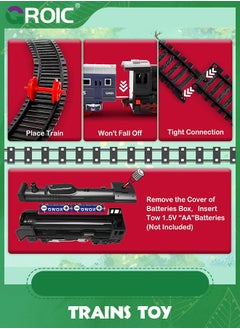 GROIC Train Set for Kids,Locomotive Train,Passenger Coach,Cargo Car & Long Tracks,Electric Train Railway Kits,Rechargeable Battery Toy Train  - Image 3