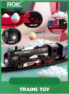 GROIC Train Set for Kids,Locomotive Train,Passenger Coach,Cargo Car & Long Tracks,Electric Train Railway Kits,Rechargeable Battery Toy Train  - Image 5