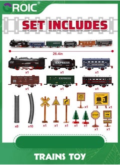 GROIC Train Set for Kids,Locomotive Train,Passenger Coach,Cargo Car & Long Tracks,Electric Train Railway Kits,Rechargeable Battery Toy Train  - Image 2
