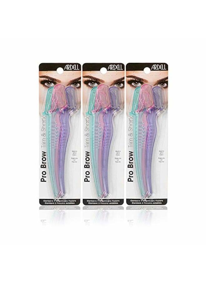 ARDELL Eyebrows Trimmer and Shaper for Women, 3 count x pack of 3 Brow Razors - Image 2