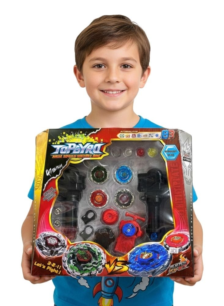 Premium Beyblade Burst Battle Set with Launchers – Multicolor Spinning Top Arena Toy for Kids Competitive Play - Image 2
