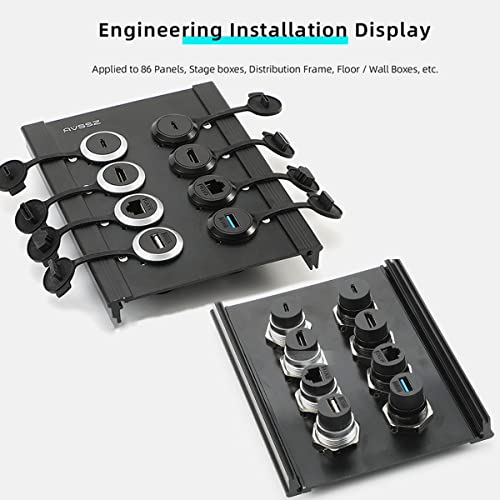 PENGLIN 5PCS RJ45 CAT6 Panel Mount Connector, CAT6 Ethernet LAN Pass Through Coupler, Female to Female Network Bulkhead Socket - Image 4