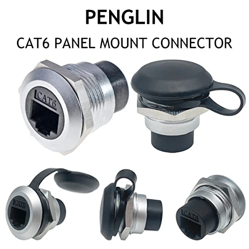 PENGLIN 5PCS RJ45 CAT6 Panel Mount Connector, CAT6 Ethernet LAN Pass Through Coupler, Female to Female Network Bulkhead Socket - Image 2
