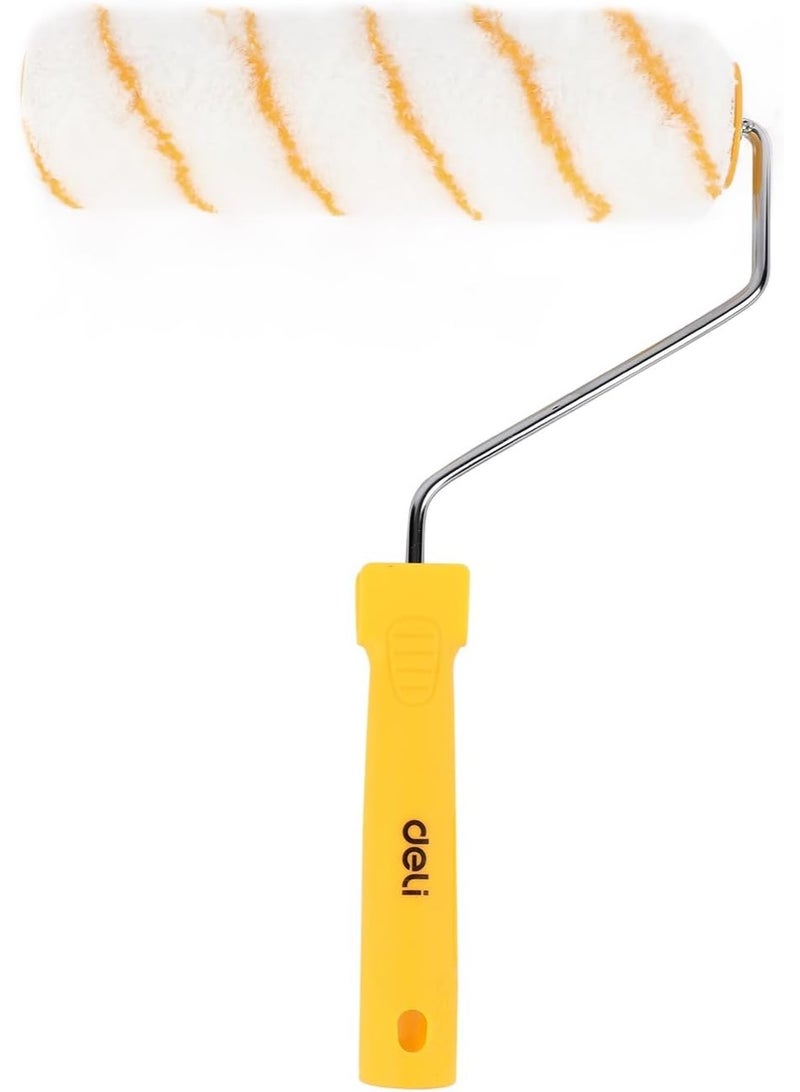 Deli 9-Inch Outer Wall Cylinder Brush - 12mm Acrylic Fiber for Exterior Paint - Galvanized Steel Frame with 4 Bars - Image 1