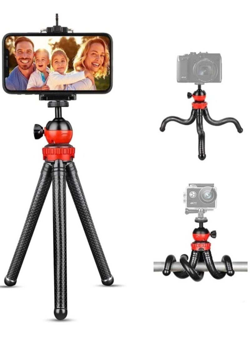 Flexible Tripod，12 Inch Phone Tripod for iPhone and Android Phone, Action Camera Tripod for GoPro Canon Nikon DSLR - Image 1